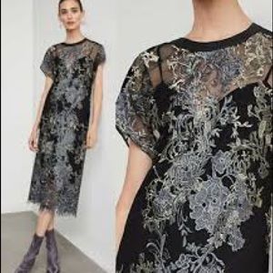 BCBG lace dress with leather detail